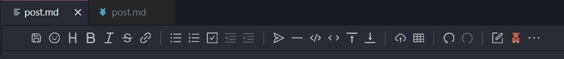 The Teddy Editor toolbar